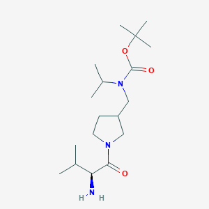 molecular formula C18H35N3O3 B7924011 [1-((S)-2-Amino-3-methyl-butyryl)-pyrrolidin-3-ylmethyl]-isopropyl-carbamic acid tert-butyl ester 