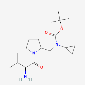 molecular formula C18H33N3O3 B7924025 [1-((S)-2-Amino-3-methyl-butyryl)-pyrrolidin-2-ylmethyl]-cyclopropyl-carbamic acid tert-butyl ester 