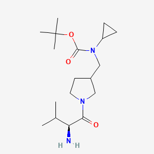 molecular formula C18H33N3O3 B7924033 [1-((S)-2-Amino-3-methyl-butyryl)-pyrrolidin-3-ylmethyl]-cyclopropyl-carbamic acid tert-butyl ester 