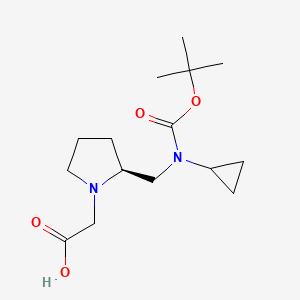 molecular formula C15H26N2O4 B7924046 {(S)-2-[(tert-Butoxycarbonyl-cyclopropyl-amino)-methyl]-pyrrolidin-1-yl}-acetic acid 