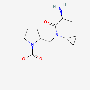 molecular formula C16H29N3O3 B7924121 2-{[((S)-2-Amino-propionyl)-cyclopropyl-amino]-methyl}-pyrrolidine-1-carboxylic acid tert-butyl ester 