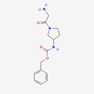molecular formula C14H19N3O3 B7924158 [1-(2-Amino-acetyl)-pyrrolidin-3-yl]-carbamic acid benzyl ester 