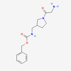 molecular formula C15H21N3O3 B7924160 [1-(2-Amino-acetyl)-pyrrolidin-3-ylmethyl]-carbamic acid benzyl ester 