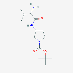 molecular formula C14H27N3O3 B7924171 (R)-3-((S)-2-Amino-3-methyl-butyrylamino)-pyrrolidine-1-carboxylic acid tert-butyl ester 