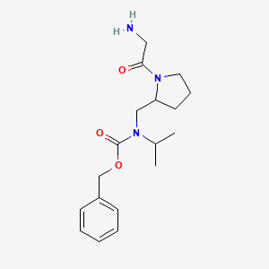molecular formula C18H27N3O3 B7924181 [1-(2-Amino-acetyl)-pyrrolidin-2-ylmethyl]-isopropyl-carbamic acid benzyl ester 