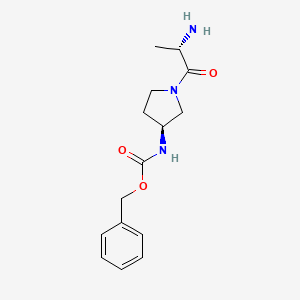 molecular formula C15H21N3O3 B7924200 [(S)-1-((S)-2-Amino-propionyl)-pyrrolidin-3-yl]-carbamic acid benzyl ester 