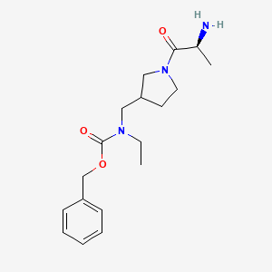 molecular formula C18H27N3O3 B7924223 [1-((S)-2-Amino-propionyl)-pyrrolidin-3-ylmethyl]-ethyl-carbamic acid benzyl ester 