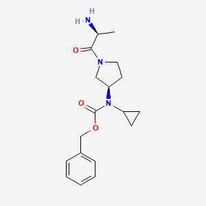 molecular formula C18H25N3O3 B7924234 [(R)-1-((S)-2-Amino-propionyl)-pyrrolidin-3-yl]-cyclopropyl-carbamic acid benzyl ester 