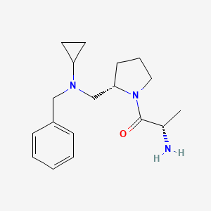 molecular formula C18H27N3O B7924263 (S)-2-Amino-1-{(S)-2-[(benzyl-cyclopropyl-amino)-methyl]-pyrrolidin-1-yl}-propan-1-one 