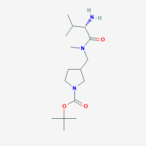 molecular formula C16H31N3O3 B7924283 3-{[((S)-2-Amino-3-methyl-butyryl)-methyl-amino]-methyl}-pyrrolidine-1-carboxylic acid tert-butyl ester 