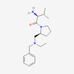 molecular formula C19H31N3O B7924298 (S)-2-Amino-1-{(S)-2-[(benzyl-ethyl-amino)-methyl]-pyrrolidin-1-yl}-3-methyl-butan-1-one 