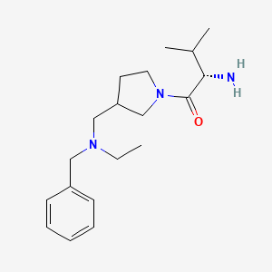 molecular formula C19H31N3O B7924303 (S)-2-Amino-1-{3-[(benzyl-ethyl-amino)-methyl]-pyrrolidin-1-yl}-3-methyl-butan-1-one 