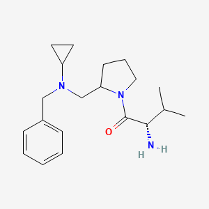 molecular formula C20H31N3O B7924333 (S)-2-Amino-1-{2-[(benzyl-cyclopropyl-amino)-methyl]-pyrrolidin-1-yl}-3-methyl-butan-1-one 