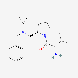 molecular formula C20H31N3O B7924338 (S)-2-Amino-1-{(S)-2-[(benzyl-cyclopropyl-amino)-methyl]-pyrrolidin-1-yl}-3-methyl-butan-1-one 