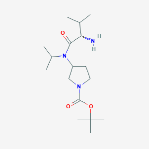 molecular formula C17H33N3O3 B7924413 3-[((S)-2-Amino-3-methyl-butyryl)-isopropyl-amino]-pyrrolidine-1-carboxylic acid tert-butyl ester 