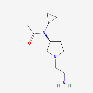 molecular formula C11H21N3O B7924435 N-[(S)-1-(2-Amino-ethyl)-pyrrolidin-3-yl]-N-cyclopropyl-acetamide 