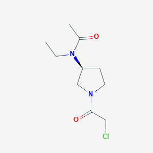 molecular formula C10H17ClN2O2 B7924465 N-[(S)-1-(2-Chloro-acetyl)-pyrrolidin-3-yl]-N-ethyl-acetamide 
