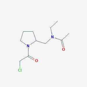 molecular formula C11H19ClN2O2 B7924466 N-[1-(2-Chloro-acetyl)-pyrrolidin-2-ylmethyl]-N-ethyl-acetamide 