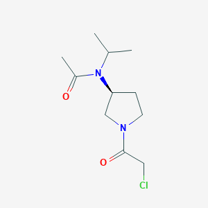 molecular formula C11H19ClN2O2 B7924479 N-[(S)-1-(2-Chloro-acetyl)-pyrrolidin-3-yl]-N-isopropyl-acetamide 