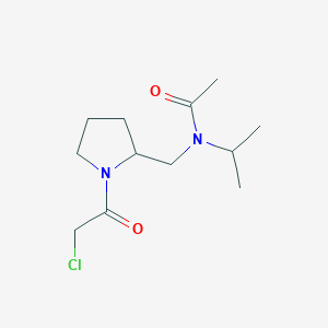 molecular formula C12H21ClN2O2 B7924483 N-[1-(2-Chloro-acetyl)-pyrrolidin-2-ylmethyl]-N-isopropyl-acetamide 
