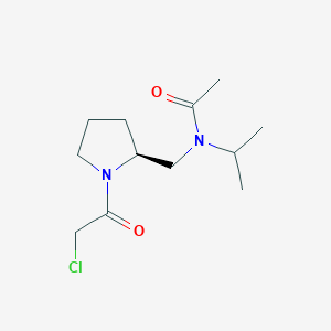 molecular formula C12H21ClN2O2 B7924490 N-[(S)-1-(2-Chloro-acetyl)-pyrrolidin-2-ylmethyl]-N-isopropyl-acetamide 