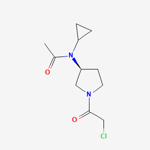 molecular formula C11H17ClN2O2 B7924504 N-[(S)-1-(2-Chloro-acetyl)-pyrrolidin-3-yl]-N-cyclopropyl-acetamide 