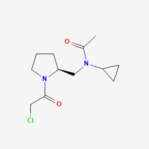 molecular formula C12H19ClN2O2 B7924511 N-[(S)-1-(2-Chloro-acetyl)-pyrrolidin-2-ylmethyl]-N-cyclopropyl-acetamide 