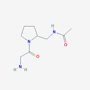 molecular formula C9H17N3O2 B7924531 N-[1-(2-Amino-acetyl)-pyrrolidin-2-ylmethyl]-acetamide 