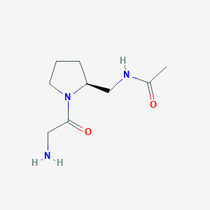 molecular formula C9H17N3O2 B7924536 N-[(S)-1-(2-Amino-acetyl)-pyrrolidin-2-ylmethyl]-acetamide 