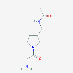 molecular formula C9H17N3O2 B7924539 N-[1-(2-Amino-acetyl)-pyrrolidin-3-ylmethyl]-acetamide 