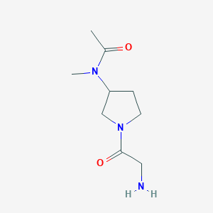 molecular formula C9H17N3O2 B7924540 N-[1-(2-Amino-acetyl)-pyrrolidin-3-yl]-N-methyl-acetamide 
