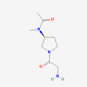 molecular formula C9H17N3O2 B7924544 N-[(S)-1-(2-Amino-acetyl)-pyrrolidin-3-yl]-N-methyl-acetamide 