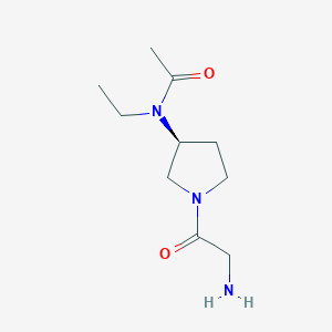 molecular formula C10H19N3O2 B7924560 N-[(S)-1-(2-Amino-acetyl)-pyrrolidin-3-yl]-N-ethyl-acetamide 