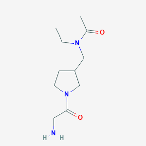 molecular formula C11H21N3O2 B7924566 N-[1-(2-Amino-acetyl)-pyrrolidin-3-ylmethyl]-N-ethyl-acetamide 