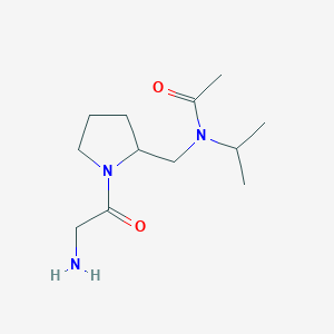 molecular formula C12H23N3O2 B7924579 N-[1-(2-Amino-acetyl)-pyrrolidin-2-ylmethyl]-N-isopropyl-acetamide 