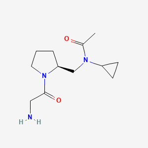 molecular formula C12H21N3O2 B7924585 N-[(S)-1-(2-Amino-acetyl)-pyrrolidin-2-ylmethyl]-N-cyclopropyl-acetamide 