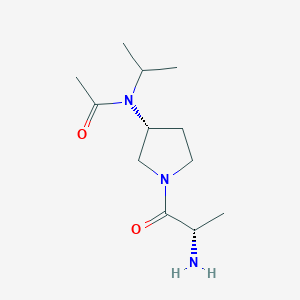 molecular formula C12H23N3O2 B7924595 N-[(R)-1-((S)-2-Amino-propionyl)-pyrrolidin-3-yl]-N-isopropyl-acetamide 