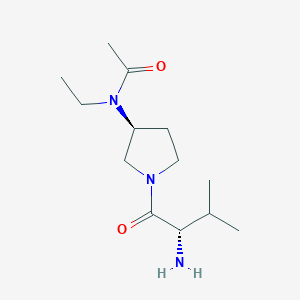 molecular formula C13H25N3O2 B7924625 N-[(S)-1-((S)-2-Amino-3-methyl-butyryl)-pyrrolidin-3-yl]-N-ethyl-acetamide 