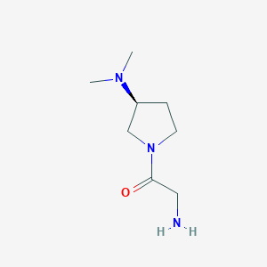 molecular formula C8H17N3O B7924683 2-Amino-1-((S)-3-dimethylamino-pyrrolidin-1-yl)-ethanone 