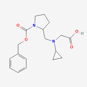 molecular formula C18H24N2O4 B7924715 2-[(Carboxymethyl-cyclopropyl-amino)-methyl]-pyrrolidine-1-carboxylic acid benzyl ester 