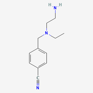 molecular formula C12H17N3 B7924946 4-{[(2-Amino-ethyl)-ethyl-amino]-methyl}-benzonitrile 