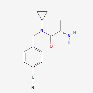 molecular formula C14H17N3O B7925049 (S)-2-Amino-N-(4-cyano-benzyl)-N-cyclopropyl-propionamide 
