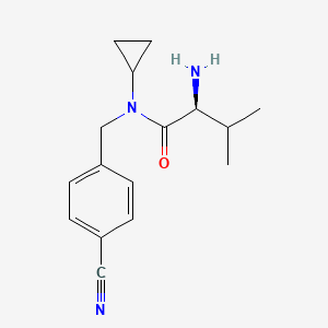 molecular formula C16H21N3O B7925137 (S)-2-Amino-N-(4-cyano-benzyl)-N-cyclopropyl-3-methyl-butyramide 