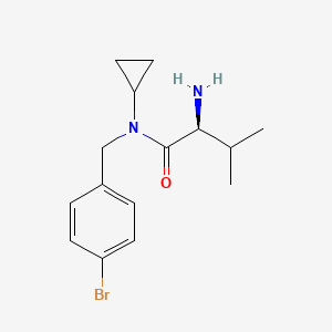 molecular formula C15H21BrN2O B7925152 (S)-2-Amino-N-(4-bromo-benzyl)-N-cyclopropyl-3-methyl-butyramide 