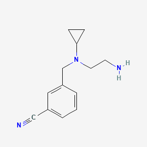 molecular formula C13H17N3 B7925257 3-{[(2-Amino-ethyl)-cyclopropyl-amino]-methyl}-benzonitrile 