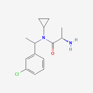 molecular formula C14H19ClN2O B7925323 (S)-2-Amino-N-[1-(3-chloro-phenyl)-ethyl]-N-cyclopropyl-propionamide 