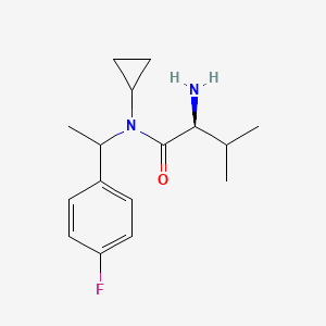 molecular formula C16H23FN2O B7925402 (S)-2-Amino-N-cyclopropyl-N-[1-(4-fluoro-phenyl)-ethyl]-3-methyl-butyramide 