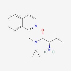 molecular formula C18H23N3O B7925473 (S)-2-Amino-N-cyclopropyl-N-isoquinolin-1-ylmethyl-3-methyl-butyramide 