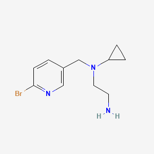 molecular formula C11H16BrN3 B7925589 N1-((6-Bromopyridin-3-yl)methyl)-N1-cyclopropylethane-1,2-diamine 