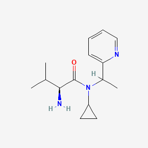 molecular formula C15H23N3O B7925842 (S)-2-Amino-N-cyclopropyl-3-methyl-N-(1-pyridin-2-yl-ethyl)-butyramide 